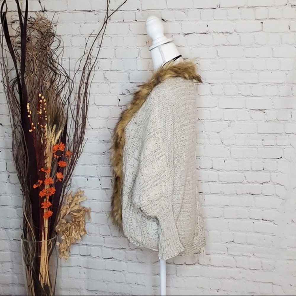 Cellabie Faux Fur Cardigan Sweater - Picture 3 of 4